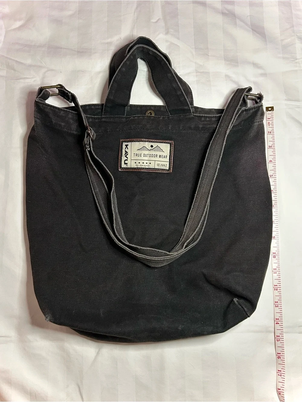 KAVU Black Canvas Tote Bag